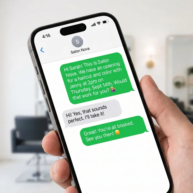 Effective rebooking starts with clear, low-friction text communication.