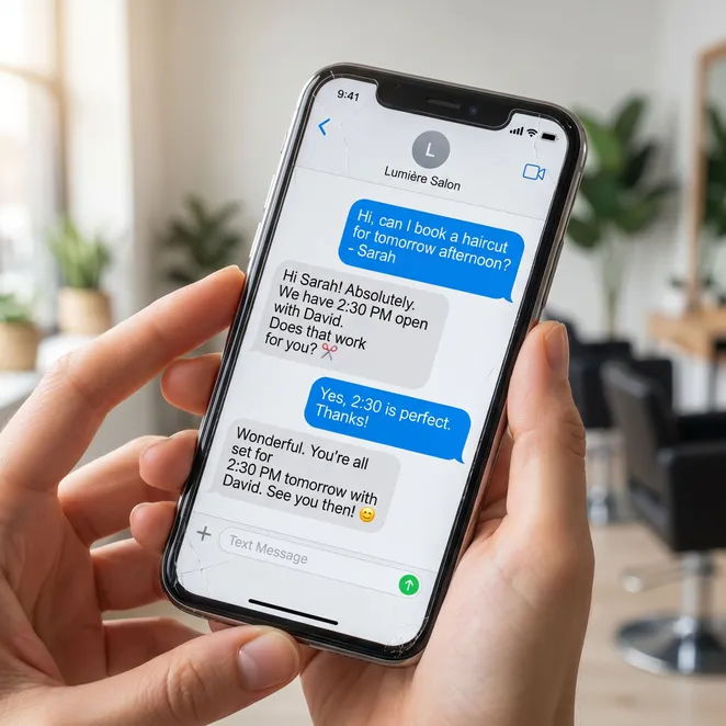 Effective SMS rebooking feels like a personal text from a friend.