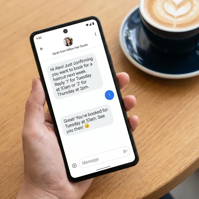 The zero-friction reply-to-book experience.