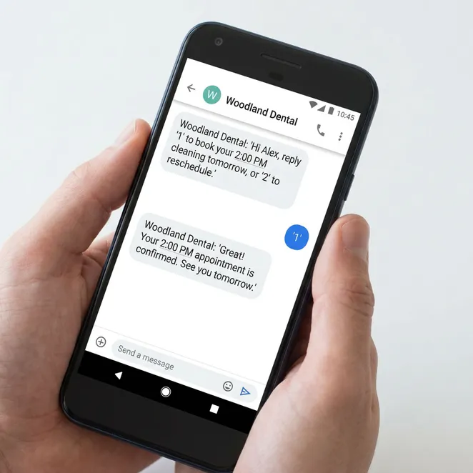 Reply-to-book SMS removes the friction of traditional booking links.