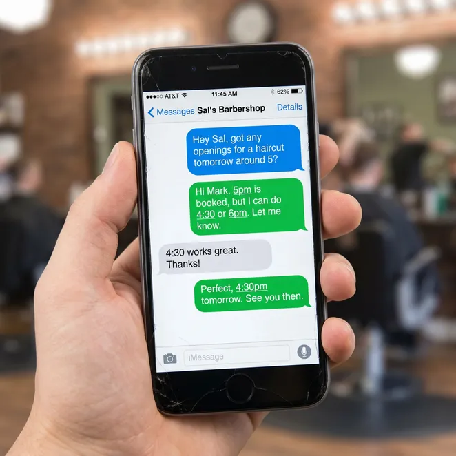 Frictionless SMS booking in action.