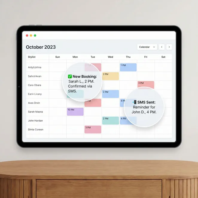 Visualizing a perfectly optimized schedule through automated SMS rebooking.