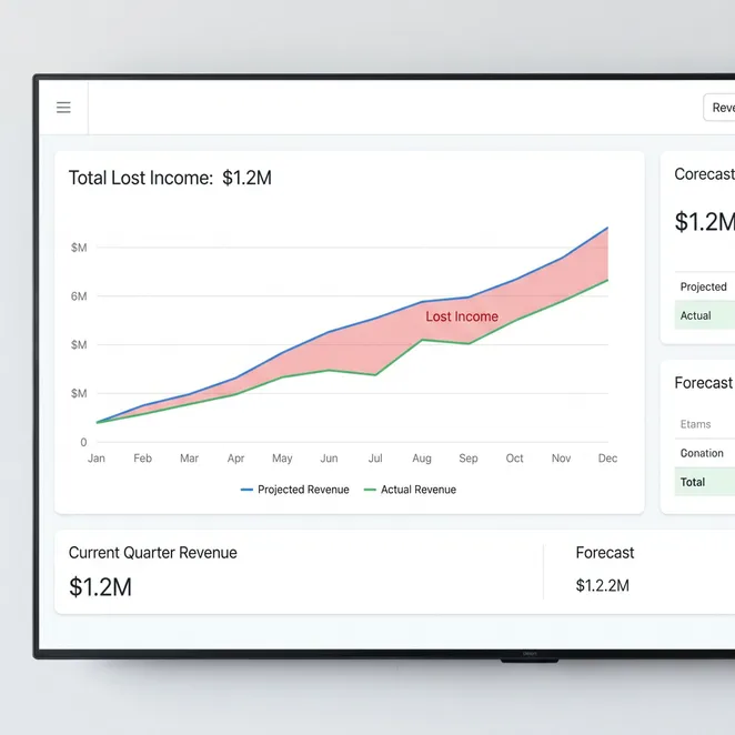 Visualizing the 'Leaky Bucket' effect in salon revenue.