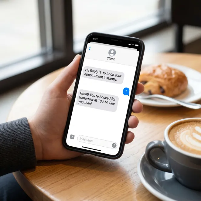 Zero-friction booking via simple replies.
