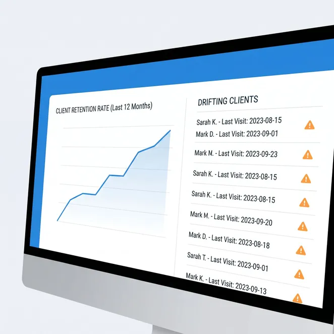 Visualizing client drift helps prioritize outreach for the highest-value overdue accounts.