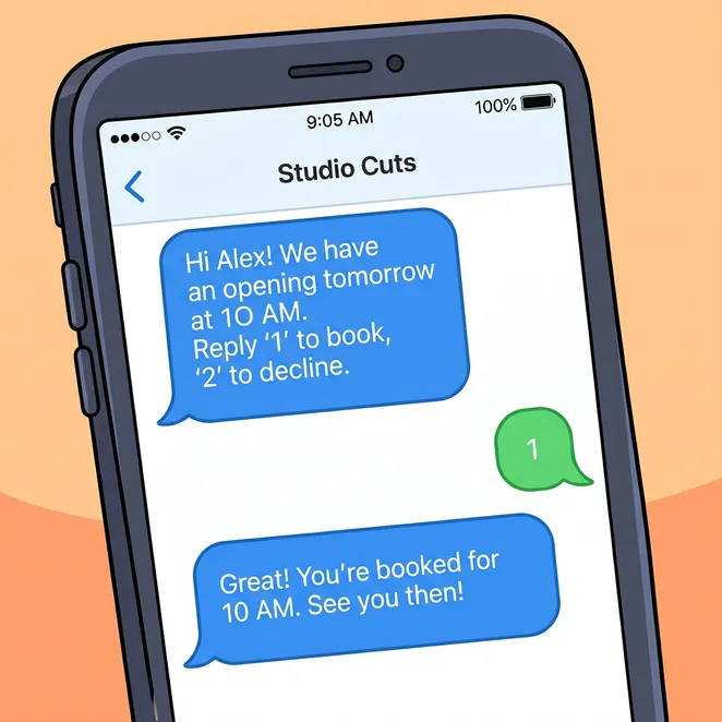 The simplicity of reply-to-book SMS.